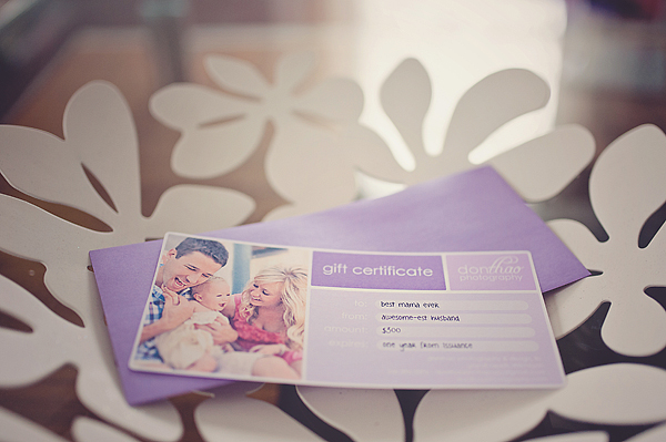 DonThao Photography Example Mailed Gift Certificate